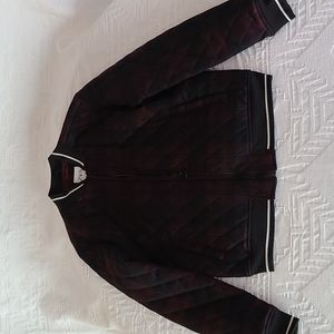 Zara Plaid Wool Blend Quilted Bomber Jacket